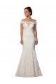 Lace Cap Sleeves Off the Shoulder Ivory Mermaid Boho Wedding Dress Armadale