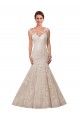 Lace Cap Sleeves Illusion Neck White Mermaid Wedding Dress Armadale