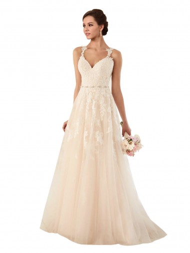 Tulle & Lace Chapel Train Sweetheart A-Line Wedding Dress Armadale