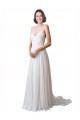 Soft Chiffon & Lace Chapel Train Spaghetti Straps A-Line Beach Wedding Dress Armadale