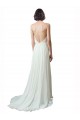 Soft Chiffon & Lace Chapel Train Spaghetti Straps A-Line Beach Wedding Dress Armadale