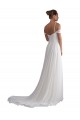 Soft Chiffon Sweep Train Off the Shoulder A-Line Beach Wedding Dress Armadale
