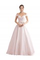 Satin V-Back Chapel Train Off the Shoulder A-Line Wedding Dresses Armadale