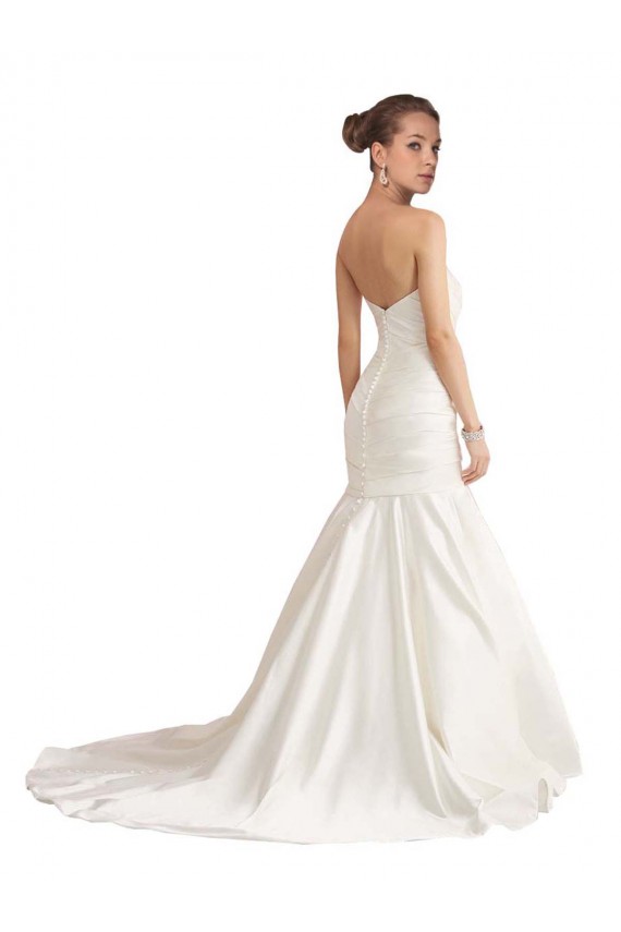 Satin Low Back Chapel Train Strapless Mermaid Beach Wedding Dress Armadale