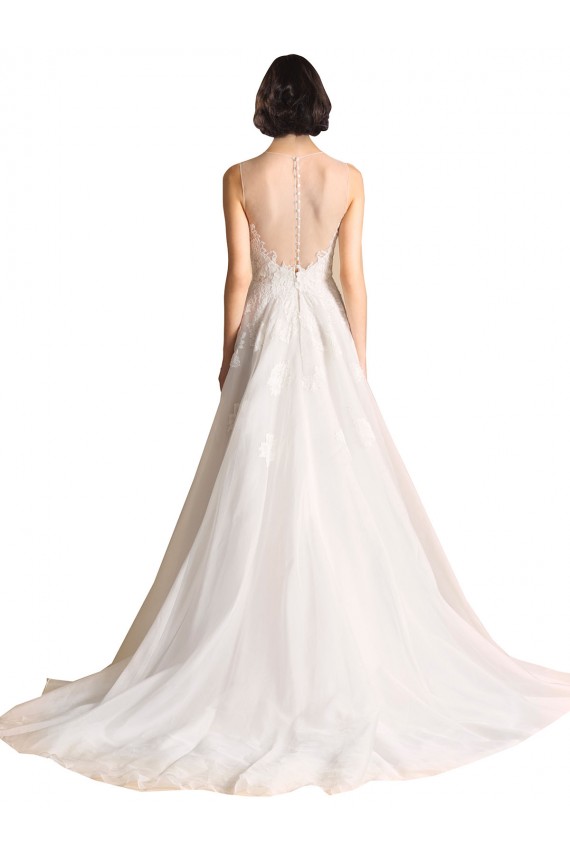 Tulle Chapel Train Illusion Neck A-Line Wedding Dress Armadale