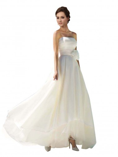 Soft Chiffon Long Strapless A-Line Wedding Dress Armadale