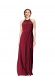 Chiffon Long Halter Neck Burgundy A-Line Evening Gowns / Bridesmaid Dresses Armadale