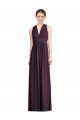 Soft Chiffon Long V-Neck Grape A-Line Bridesmaid Dress Armadale