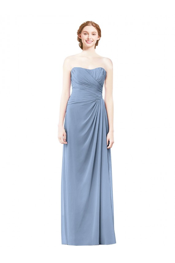 Chiffon Long Strapless A-Line Formal Dresses / Bridesmaid Dresses Armadale