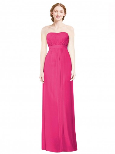 Soft Chiffon Long Strapless Azalea A-Line Bridesmaid Dress Armadale