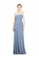 Soft Chiffon Long Strapless Dusty Blue A-Line Bridesmaid Dress Armadale