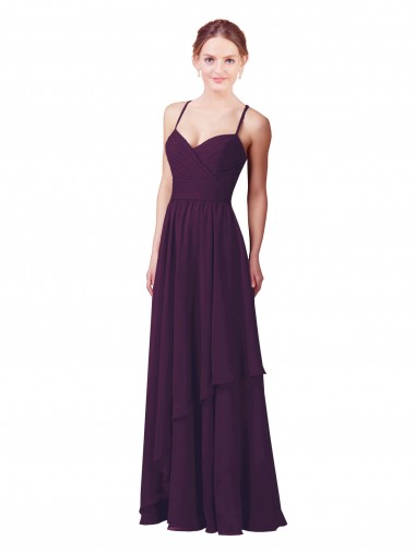 Soft Chiffon Long Sweetheart Grape Sheath Bridesmaid Dress Armadale