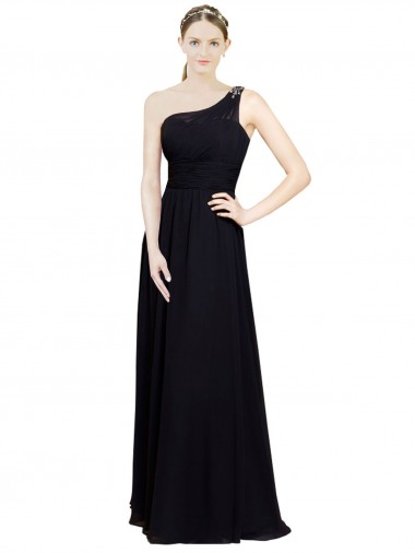 Chiffon Long One Shoulder A-Line Bridesmaid Dresses Armadale