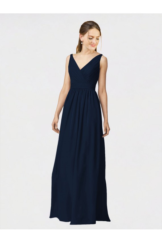 Chiffon Long V-Neck A-Line Bridesmaid Dresses / Formal Dresses Armadale