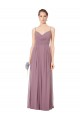 Soft Chiffon Open Back Long Spaghetti Straps A-Line Bridesmaid Gowns Armadale
