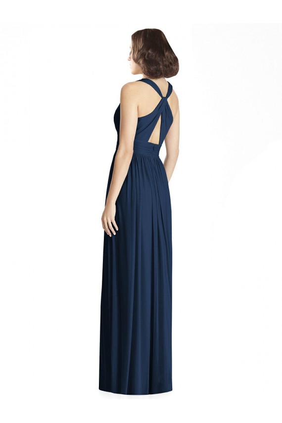 Chiffon Long Floor Length V-Neck A-Line Bridesmaid Dress Armadale