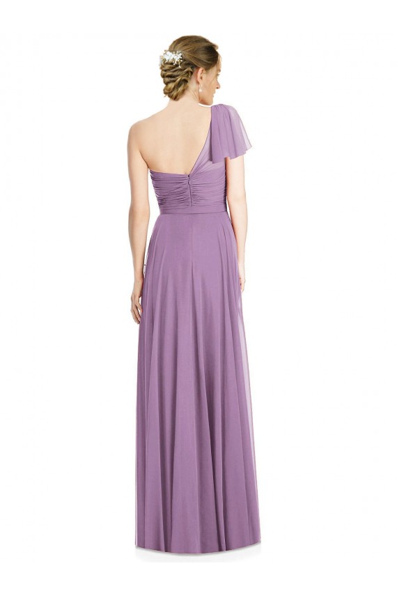 Soft Chiffon Open Back Long One Shoulder A-Line Formal Dress / Bridesmaid Dress Armadale