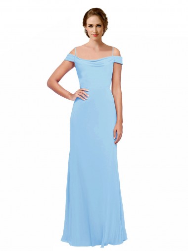 Soft Chiffon Long Off the Shoulder Periwinkle A-Line Bridesmaid Dress Armadale