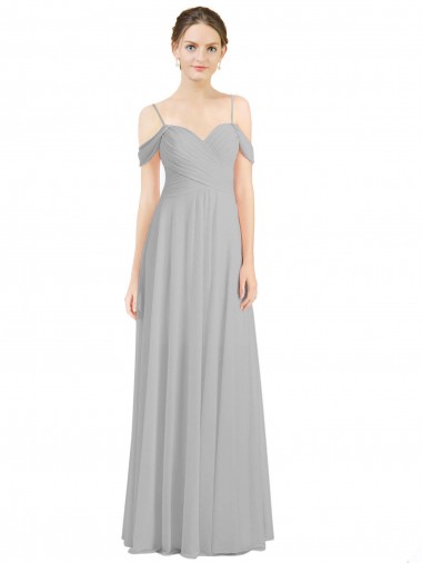 Lxue Chiffon Low Back Long Off the Shoulder A-Line Bridesmaid Dress Armadale