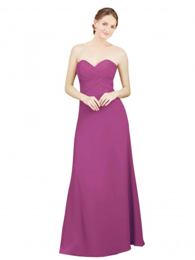 Soft Chiffon Open Back Long Sweetheart A-Line Bridesmaid Dress Armadale