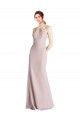 Soft Chiffon Open Back Long Halter Neck Sheath Bridesmaid Dress Armadale
