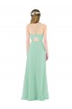 Soft Chiffon Keyhole Back Long V-Neck Mint Green Sheath Bridesmaid Dress Armadale