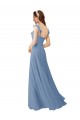 Soft Chiffon Long V-Neck Pink A-Line Bridesmaid Dress Armadale
