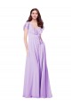 Soft Chiffon V-Back Long V-Neck Lilac A-Line Bridesmaid Dress / Formal Dress Armadale