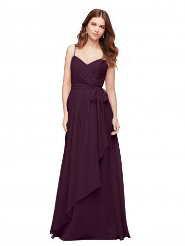 Soft Chiffon Long V-Neck Grape A-Line Bridesmaid Dress / Formal Dress Armadale