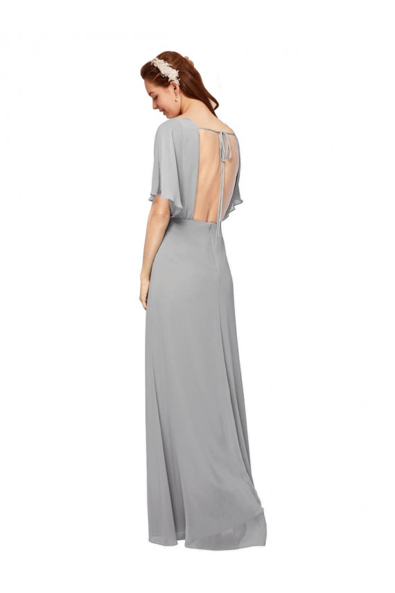 Chiffon Open Back Long V-Neck Royal Blue A-Line Bridesmaid Dress / Evening Gowns Armadale