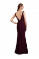 Soft Chiffon Low Back Long V-Neck Burgundy Gold Mermaid Bridesmaid Dress Armadale