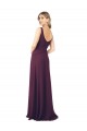 Chiffon Long Floor Length V-Neck Grape A-Line Bridesmaid Dress Armadale