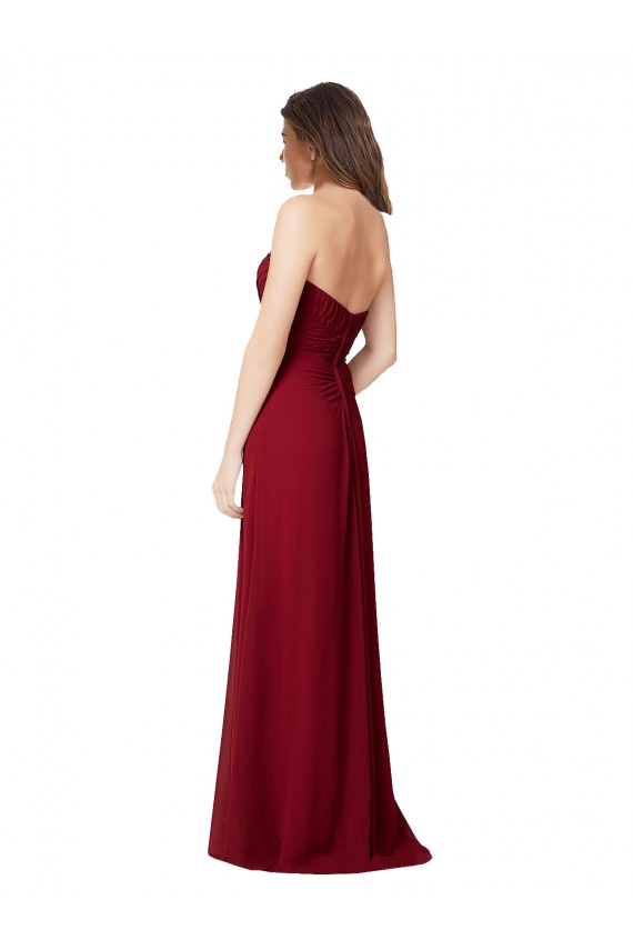 Chiffon Open Back Long Floor Length Sweetheart A-Line Bridesmaid Dress Armadale