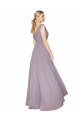 Soft Chiffon V-Back Long V-Neck Dusty Rose A-Line Formal Evening Gown / Prom Dress / Bridesmaid Dress Armadale