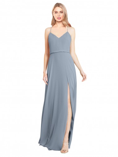 Soft Chiffon Open Back Long Off the Shoulder A-Line Bridesmaid Gowns Armadale