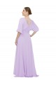 Lxue Chiffon Low Back Long V-Neck A-Line Bridesmaid Dress Armadale