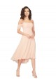 Soft Chiffon Low Back Midi Length Square Neck A-Line High Low Bridesmaid Dress Armadale