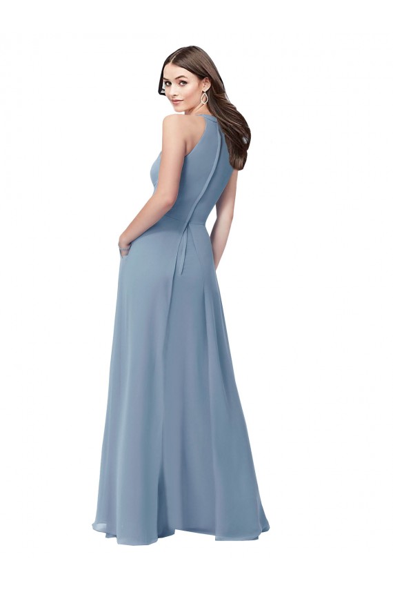 Chiffon Long Halter Neck A-Line Bridesmaid Formal Dress Armadale