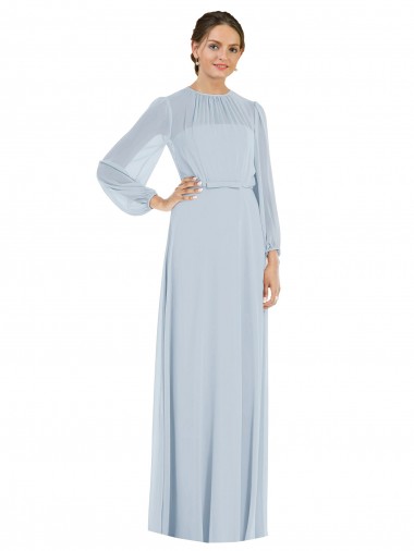 Soft Chiffon Keyhole Back Long Strapless A-Line Formal Evening Gown / Bridesmaid Dress Armadale