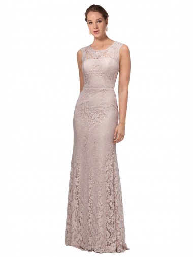 Lace Long Illusion Neck Mermaid Prom Dress / Bridesmaid Dress Armadale