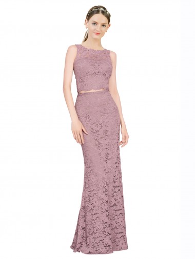 Lace Long Illusion Neck Mermaid Prom Dress / Bridesmaid Dress Armadale