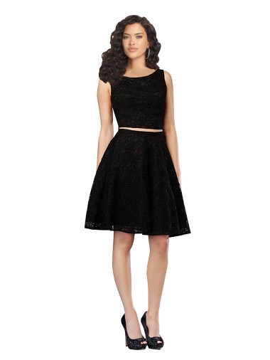 Lace Knee Length Jewel Neck A-Line Bridesmaid Dress Armadale