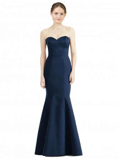 Satin Long Floor Length Sweetheart Mermaid Bridesmaid Dress Armadale