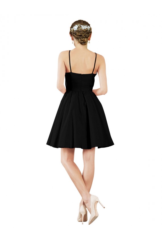 Satin Open Back Knee Length Halter Neck A-Line Bridesmaid Gown Armadale