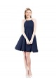 Satin Open Back Knee Length Halter Neck A-Line Bridesmaid Gown Armadale