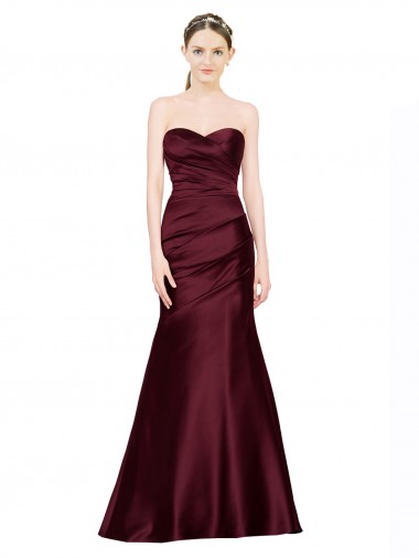 Satin Low Back Long Sweetheart Mermaid Formal Evening Gown / Prom Dress / Bridesmaid Dress Armadale