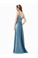 Satin Long High Neck A-Line Black Tie Prom Dress / Bridesmaid Dress Armadale