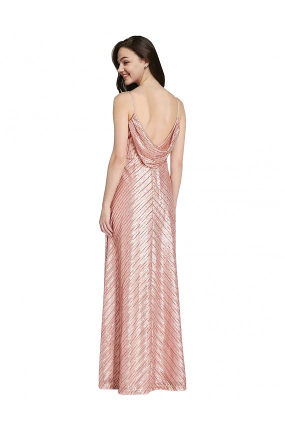 Sequin Low Back Long V-Neck Sheath Formal Evening Gown / Prom Dress / Bridesmaid Dress Armadale