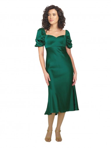 Silk like Satin Low Back Midi Length Sweetheart A-Line Formal Evening Gown / Prom Dress / Bridesmaid Dress Armadale