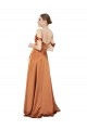 Silk like Satin Low Back Long Spaghetti Straps Orange A-Line Formal Evening Gown / Prom Dress / Bridesmaid Dress Armadale